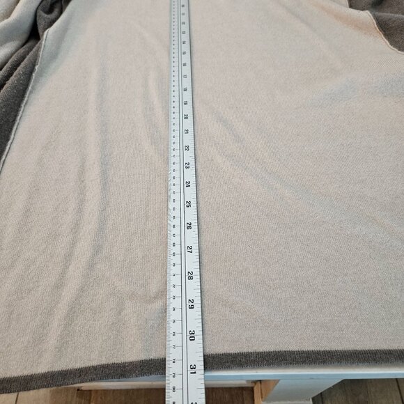 Kinross Cashmere Open Front Long Cardigan Sweater Large Gray & Beige - Picture 8 of 8